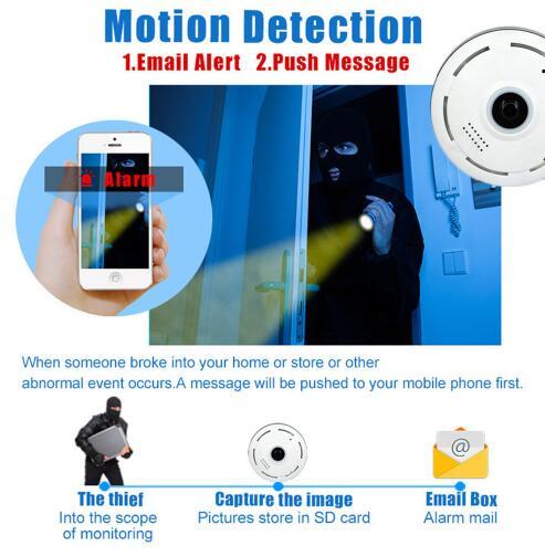 Cobell 960P Wifi IP Camera Home Security Wireless 360 Degree Panoramic CCTV Camera Night Vision Fish Eyes Lens VR Cam - Image 3