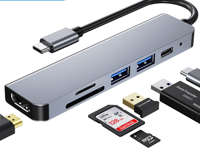 Multi Function Dock 4k Hd Usb Notebook 6 In 1 - Image 5
