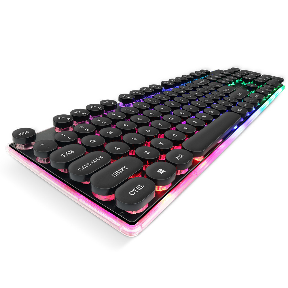 Desktop Manipulator Feel Floating Round Cap Gaming Luminous Gaming Keyboard - Image 2