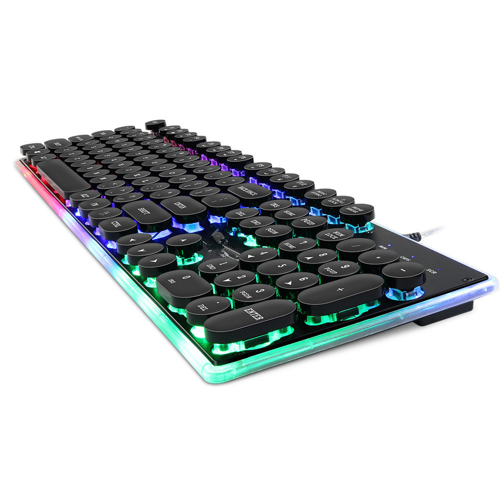 Desktop Manipulator Feel Floating Round Cap Gaming Luminous Gaming Keyboard - Image 4