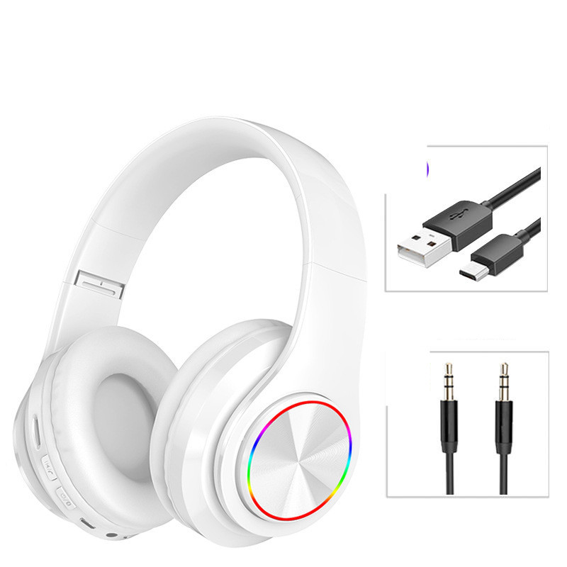 LED Wireless Bluetooth Headphones Gaming Headsets Sport Earphone With Support TF Card Colorful Breathing Lights - Image 3