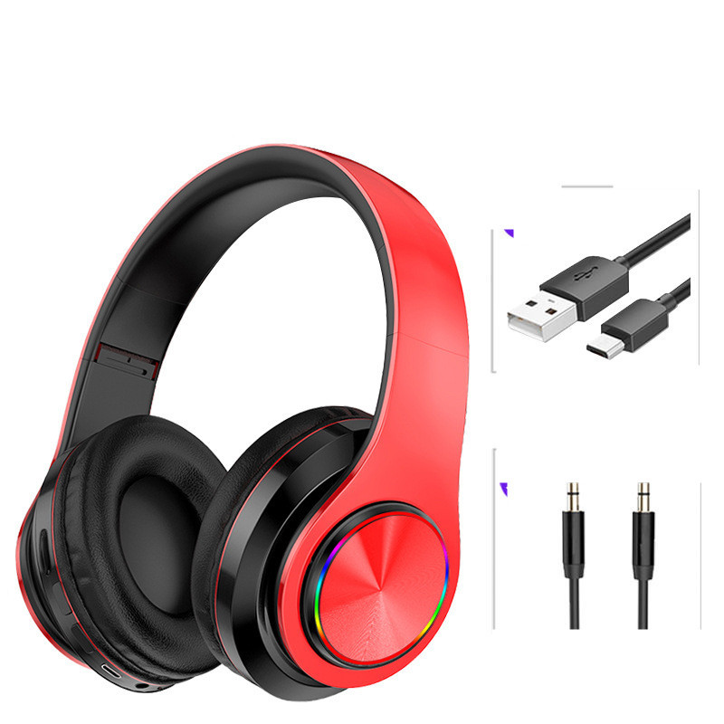 LED Wireless Bluetooth Headphones Gaming Headsets Sport Earphone With Support TF Card Colorful Breathing Lights - Image 5