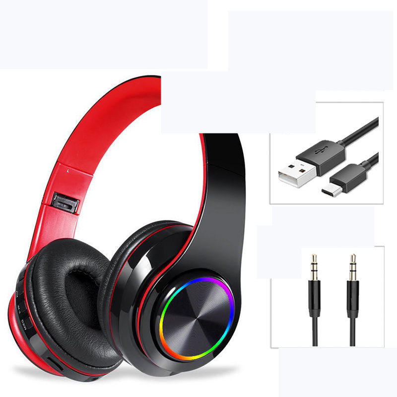 LED Wireless Bluetooth Headphones Gaming Headsets Sport Earphone With Support TF Card Colorful Breathing Lights - Image 7