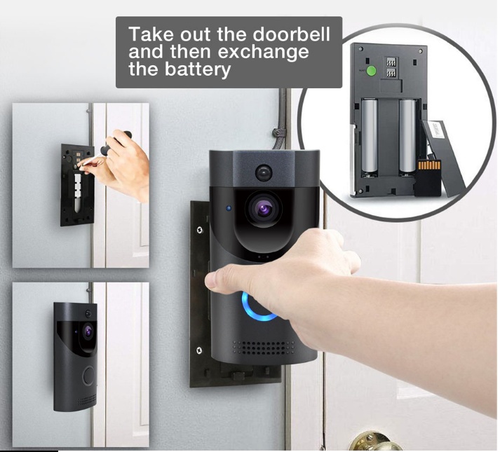 Home alarm smart wifi video doorbell wireless video intercom doorbell mobile phone remote video sea H1 program - Image 3