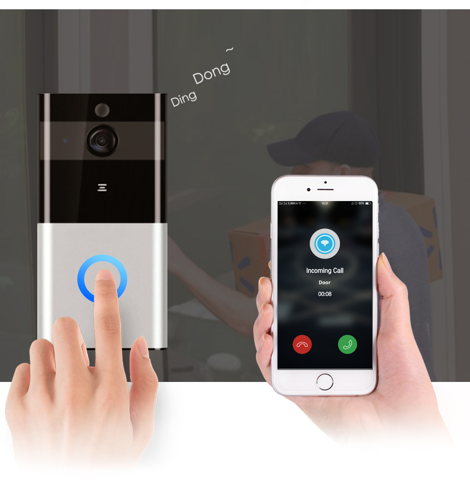Marlboze 720P WIFI Visual Doorbell Wireless Intercom Doorbell PIR Motion Detection Night View SD card Video Smart Doorbell Ring - Image 8