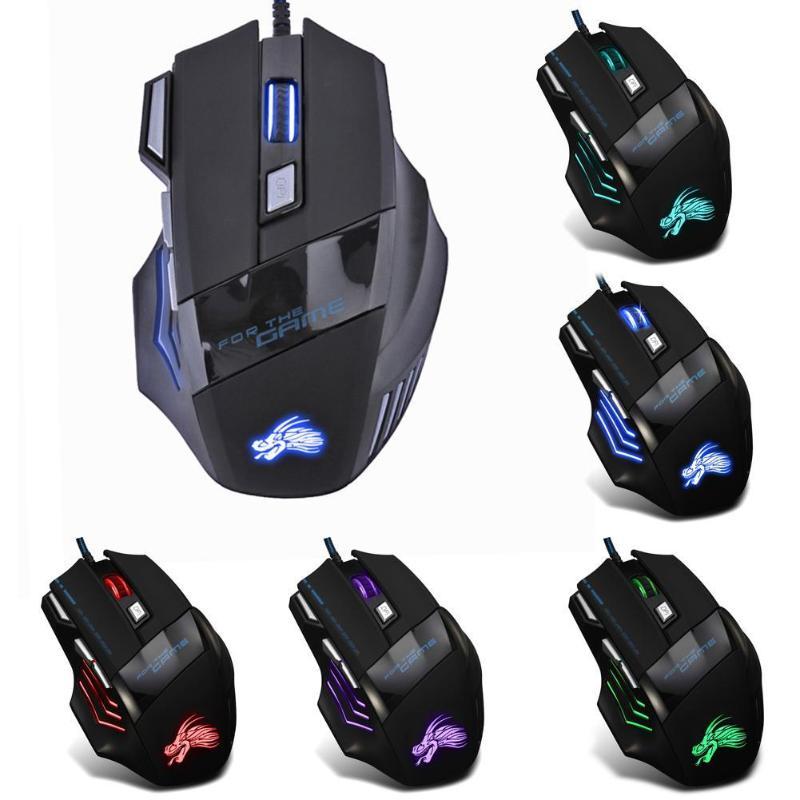 Wired Gaming Mouse 5500DPI 7-Color LED Backlight Optical Mouse Gamer USB 7 Buttons PC Gamer Computer Laptop Desktop Mice - Image 5