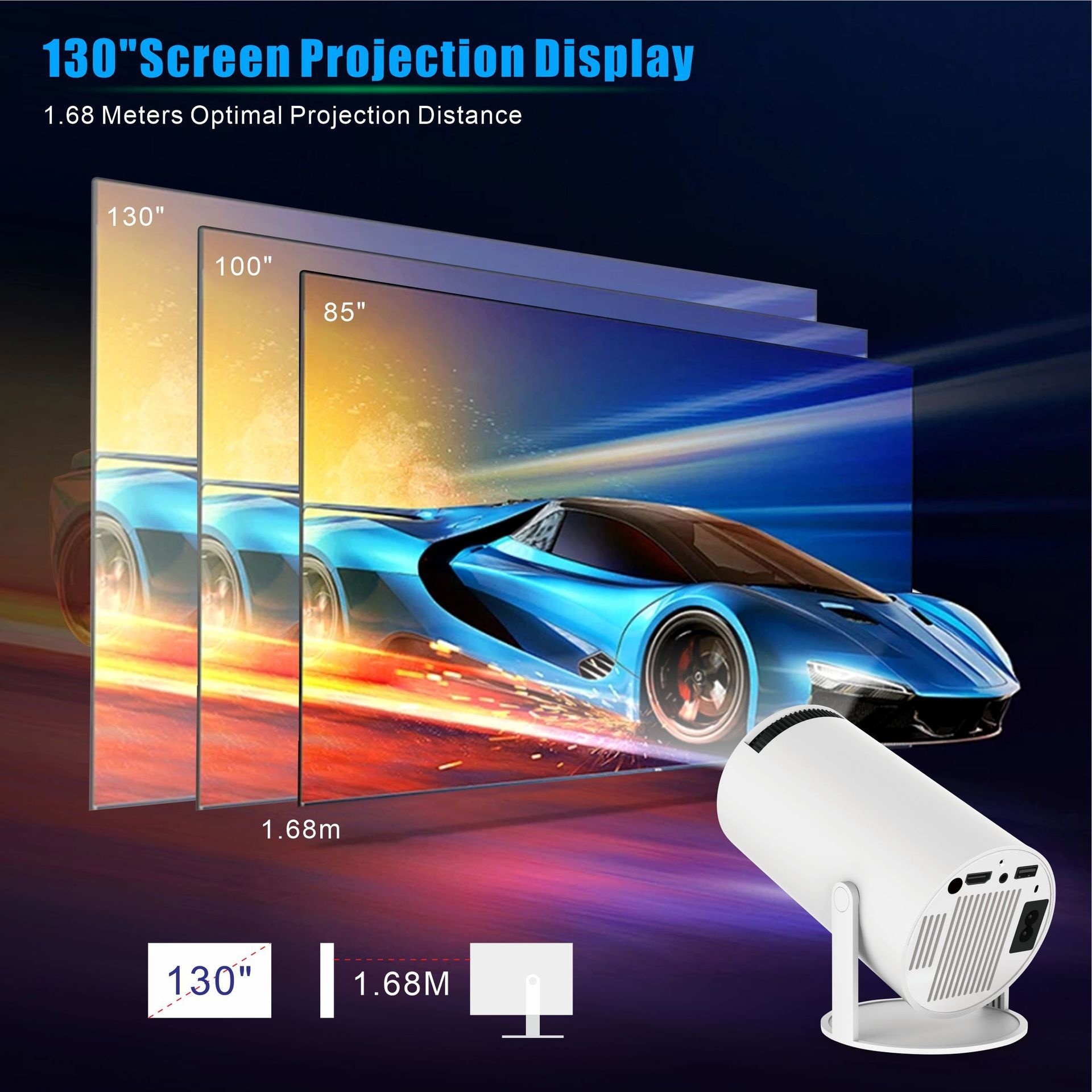HY300 Pro Projector Home Theater Entertainment Portable Small Projector - Image 3