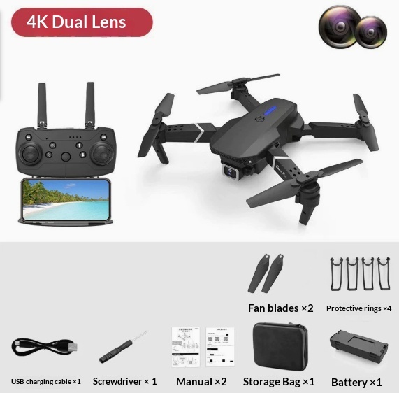 E88 Drone Aerial Photography HD 4K Dual Camera Remote Control Airplane Toy - Image 9