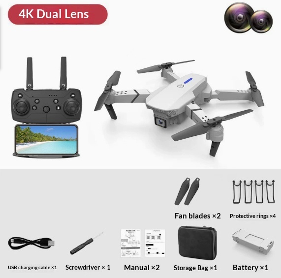 E88 Drone Aerial Photography HD 4K Dual Camera Remote Control Airplane Toy - Image 10