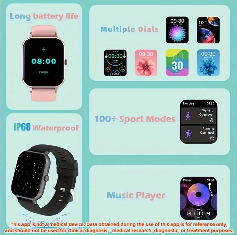 ZL54CJ Square Smartwatch Women BT Call Heart Rate Sport Mode Fitness Tracker Waterproof Smart Watch Men For IOS Android - Image 4