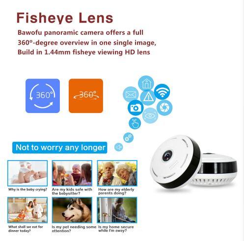 Cobell 960P Wifi IP Camera Home Security Wireless 360 Degree Panoramic CCTV Camera Night Vision Fish Eyes Lens VR Cam - Image 2