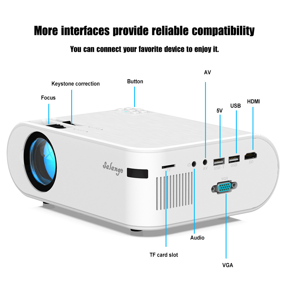 720p Portable Smart Projector P62 Supports Home Office HD Projector - Image 3