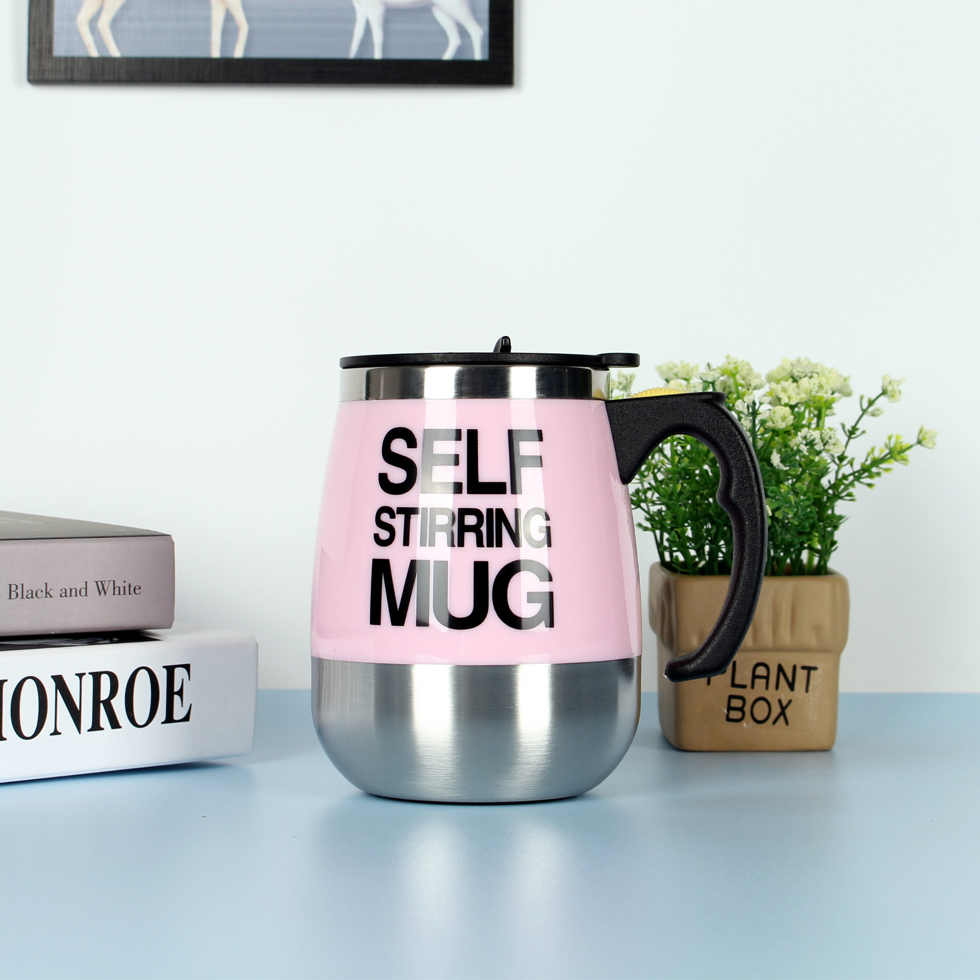 Electric Self Stirring Coffee Mug Cup Stainless Steel Automatic Self Mixing & Spinning Home Office Travel Mixer Milk Whisk Cup - Image 4