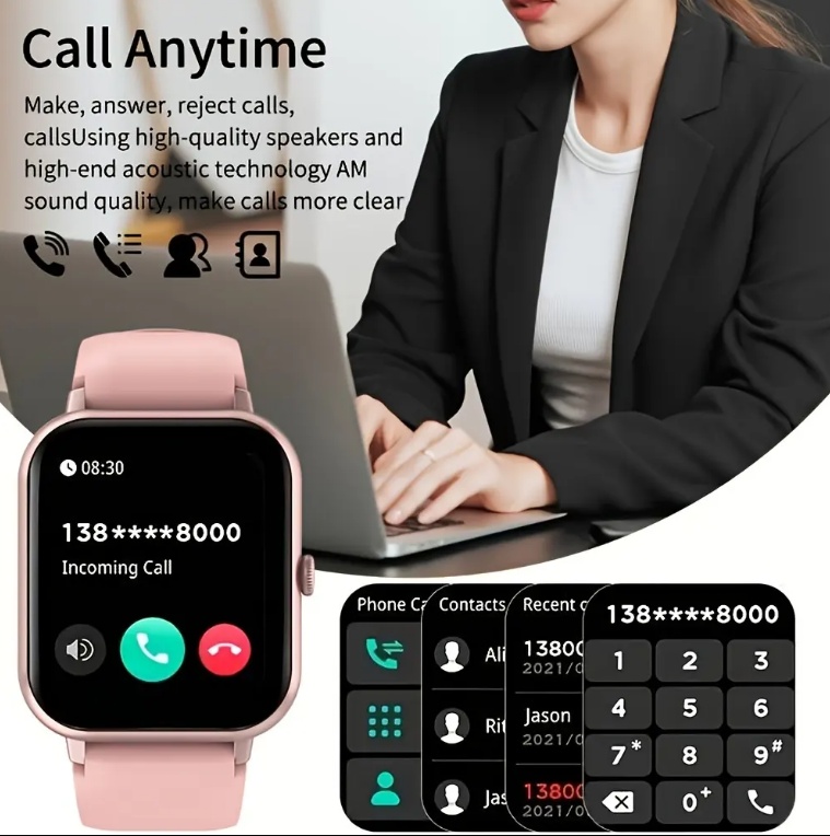 ZL54CJ Square Smartwatch Women BT Call Heart Rate Sport Mode Fitness Tracker Waterproof Smart Watch Men For IOS Android - Image 3