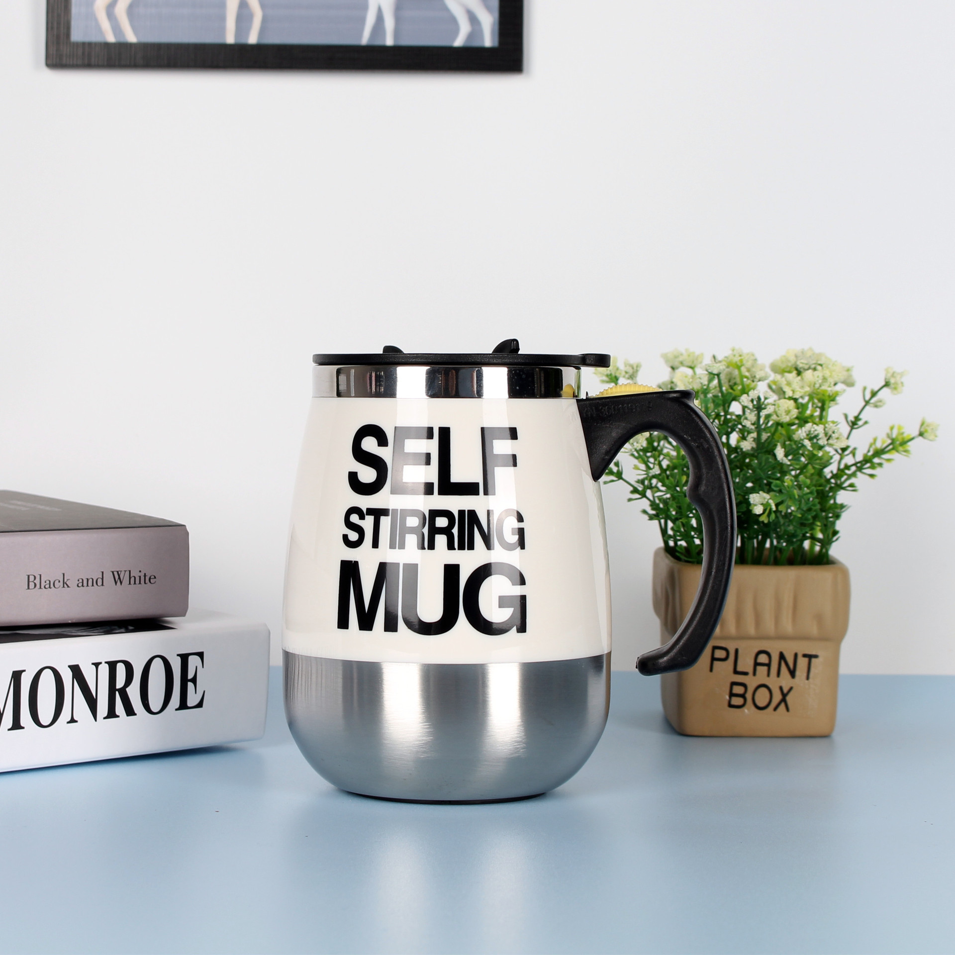 Electric Self Stirring Coffee Mug Cup Stainless Steel Automatic Self Mixing & Spinning Home Office Travel Mixer Milk Whisk Cup - Image 7