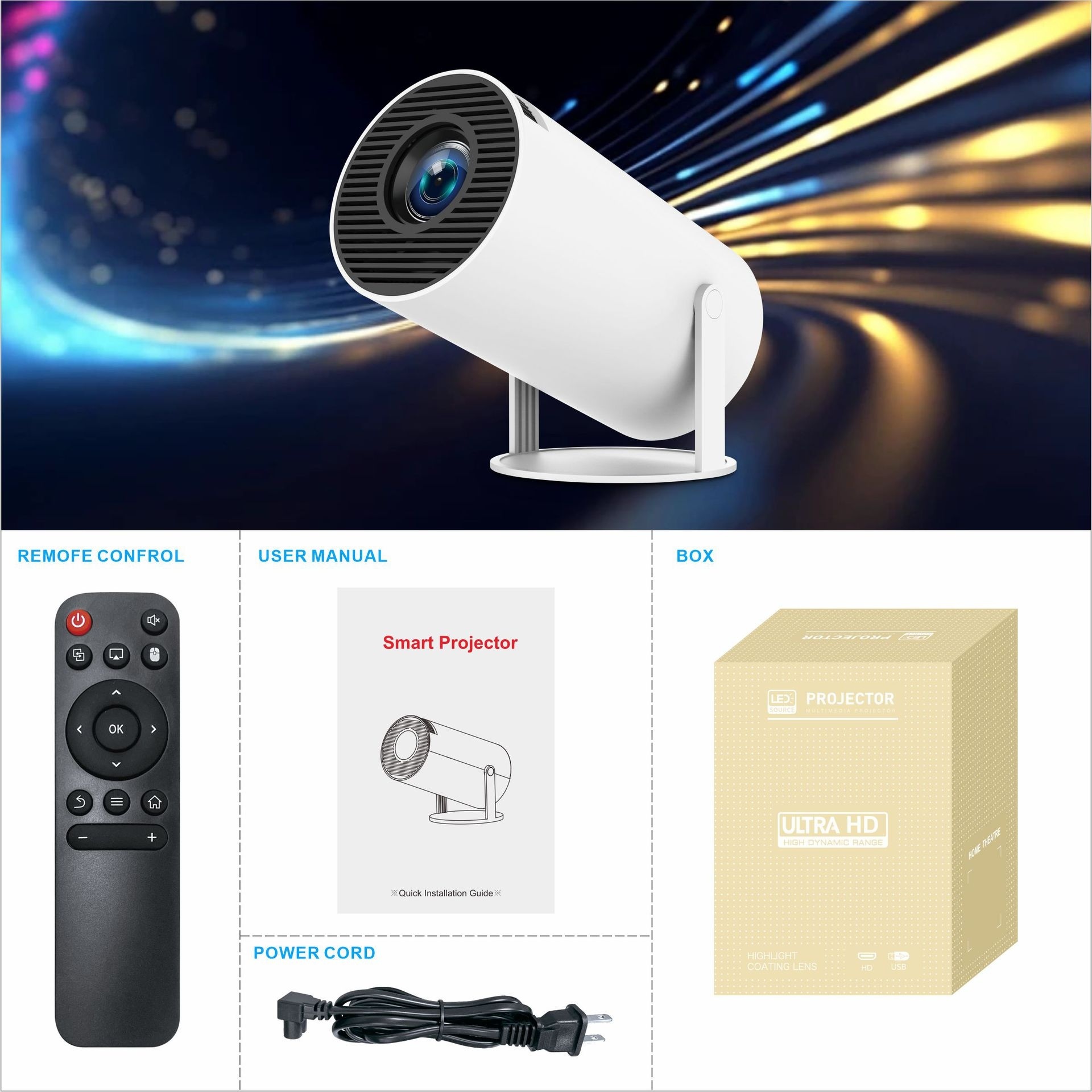 HY300 Pro Projector Home Theater Entertainment Portable Small Projector - Image 5