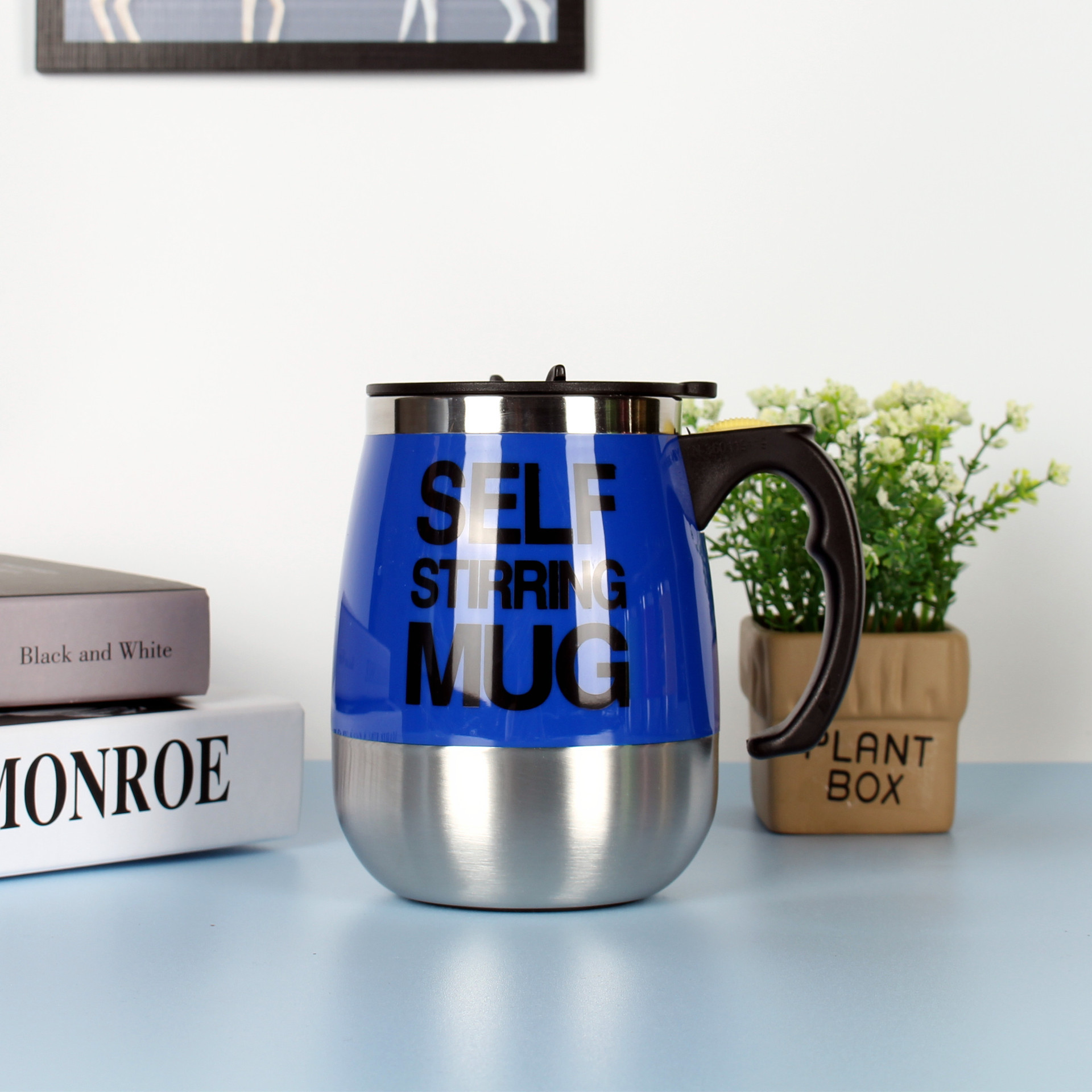 Electric Self Stirring Coffee Mug Cup Stainless Steel Automatic Self Mixing & Spinning Home Office Travel Mixer Milk Whisk Cup - Image 3